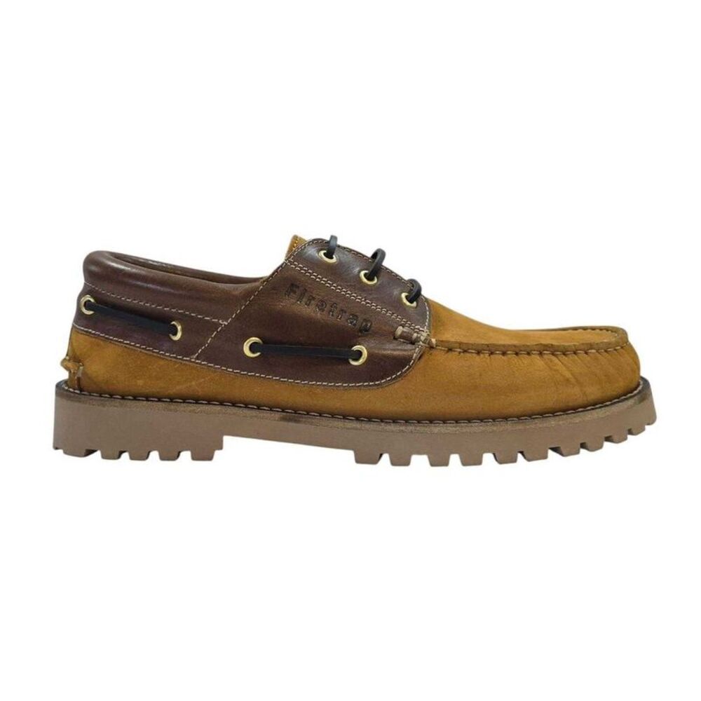 Firetrap Mens Jose Classic Leather Shoes / Honey/Bordeaux Red